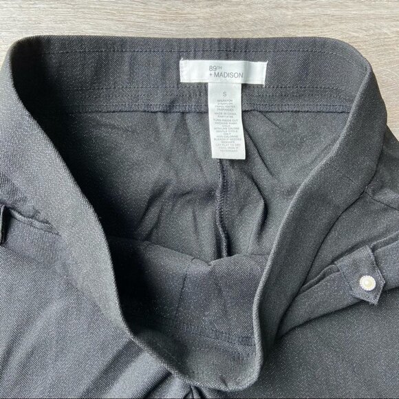 89th Madison Shiny Metallic Pearls Button Accents Pull  On Pants - Picture 9 of 12